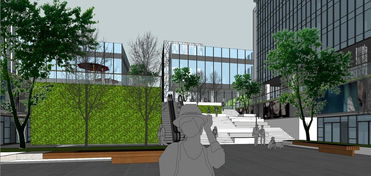 精品通州商務辦公區建筑與景觀設計SU模型及效果圖資源解析